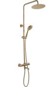 Душевая стойка для ванны Rea Lungo с термостатом матовое золото REA-P6604