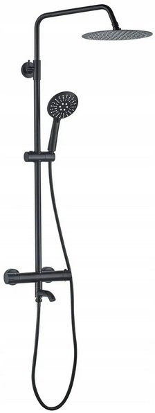 Душова стійка для ванни Rea Lungo з термостатом чорний REA-P4113