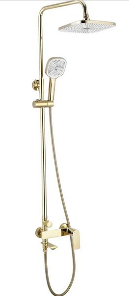 Душевая стойка для ванны Rea Storm со смесителем золото REA-P9531