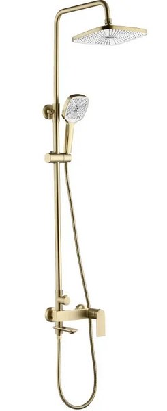 Душевая стойка для ванны Rea Storm со смесителем матовое золото REA-P9536