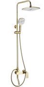 Душевая стойка для ванны Rea Storm 2.0 со смесителем золото REA-P9530