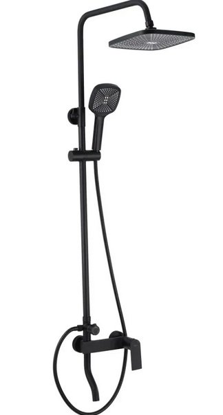 Душова стійка для ванни Rea Storm 2.0 із змішувачем чорний REA-P9532