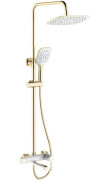 Душевая стойка для ванны Rea Melia со смесителем белый/золото REA-P2406