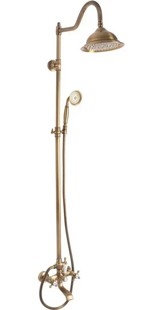 Душевая стойка для ванны Rea Bergamo со смесителем бронза REA-P5002