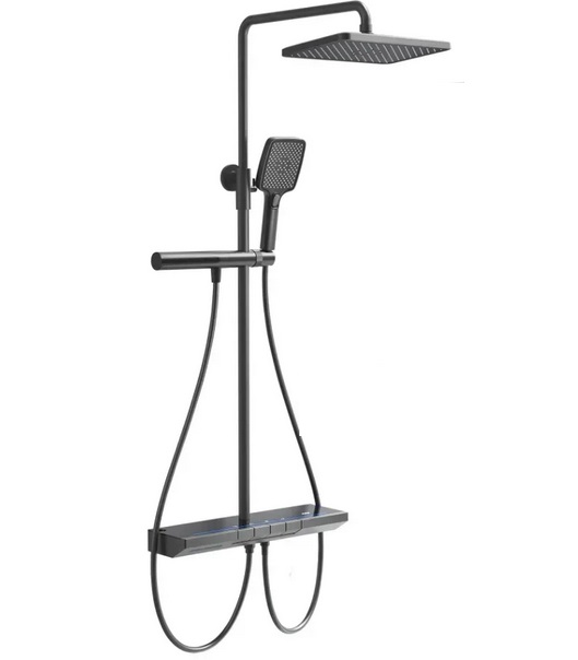 Душевая стойка для ванны Rea Pedro с термостатом графит REA-P0896