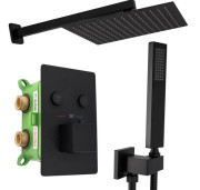 Душова система прихованого монтажу Rea Davis із термостатом чорний REA-P6357