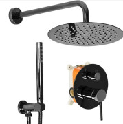 Душевая система скрытого монтажа Rea Lungo со смесителем черный глянцевый REA-P4420