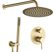 Душевая система скрытого монтажа Rea Lungo Grip со смесителем матовое золото REA-P8950
