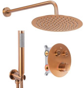 Душевая система скрытого монтажа Rea Lungo c термостатом матовая медь REA-P8808