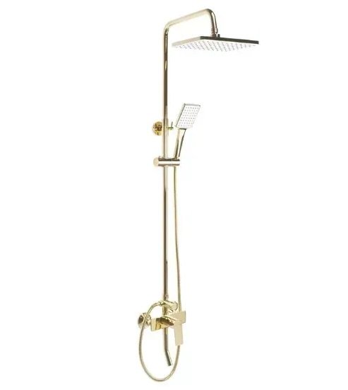 Душевая стойка для ванны Rea Maximus со смесителем золото REA-P2410
