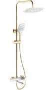 Душевая стойка для ванны Rea Melia со смесителем белый/золото REA-P2406