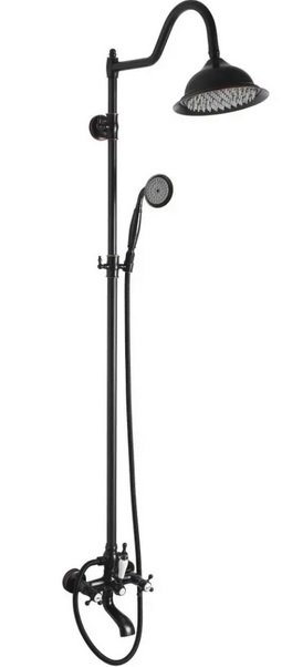 Душевая стойка для ванны Rea Bergamo со смесителем черный REA-P5001