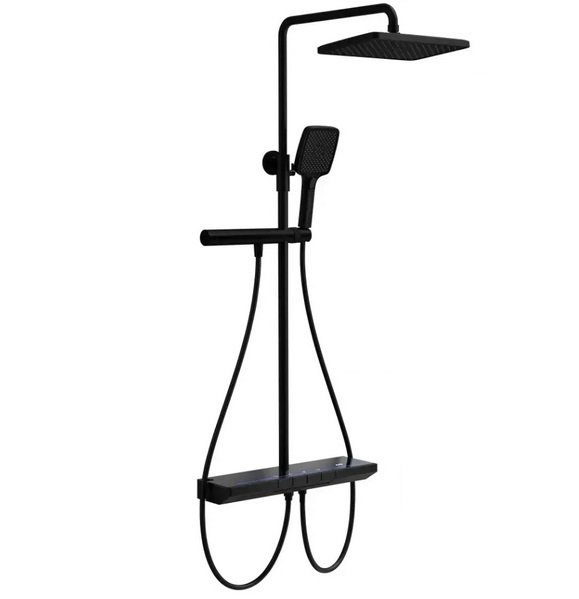Душова стійка для ванни Rea Pedro з термостатом чорний REA-P0897