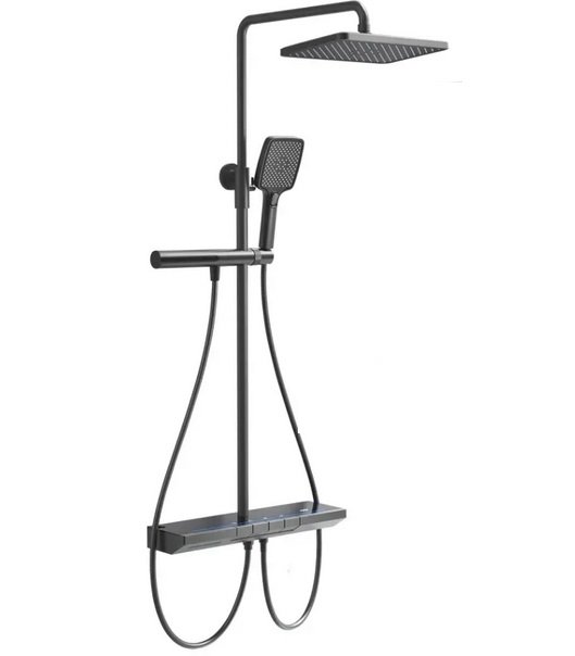 Душова стійка для ванни Rea Pedro з термостатом графіт REA-P0896