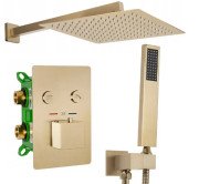 Душевая система скрытого монтажа Rea Davis с термостатом матовое золото REA-P6358