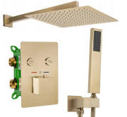 Душова система прихованого монтажу Rea Davis із термостатом матове золото REA-P6358