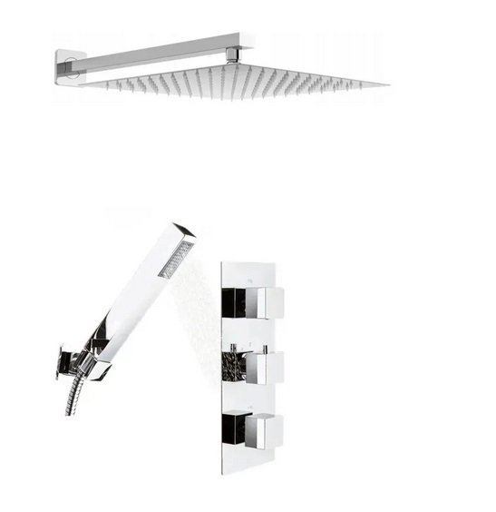 Душова система прихованого монтажу Rea Brito з термостатом хром REA-P0801KPL-D