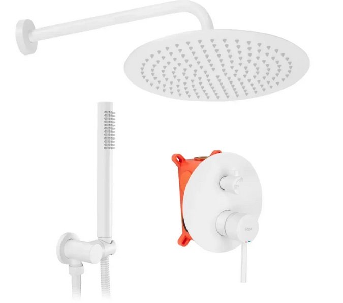 Душевая система скрытого монтажа Rea Lungo со смесителем белый матовый REA-P8540