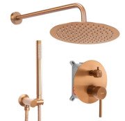 Душевая система скрытого монтажа Rea Lungo со смесителем матовая медь REA-P8809