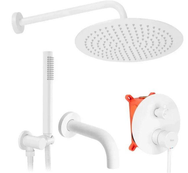 Душова система прихованого монтажу Rea Lungo із змішувачем білий матовий REA-P6611