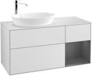 Тумба под раковину Villeroy & Boch Finion 120х50,1 см с подсветкой МДФ белый матовый лак/стекло белое матовое G931GKMT