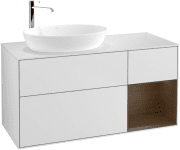Тумба під раковину Villeroy & Boch Finion 120х50,1 см із підсвічуванням МДФ білий матовий лак/скло біле матове G931GNMT