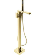 Смеситель для ванной Rea Tery напольный с душевым гарнитуром золото REA-B5306