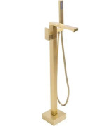 Смеситель для ванной Rea Tery напольный с душевым гарнитуром матовое золото REA-B5307