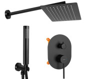 Душевая система скрытого монтажа Rea Oval со смесителем черный REA-P8467