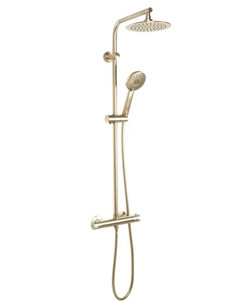 Душова стійка Rea Bliss із термостатом матове золото REA-P8413