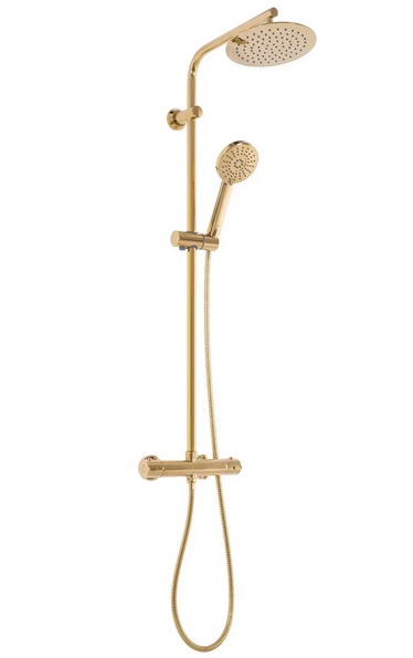 Душова стійка Rea Bliss із термостатом золото REA-P8806