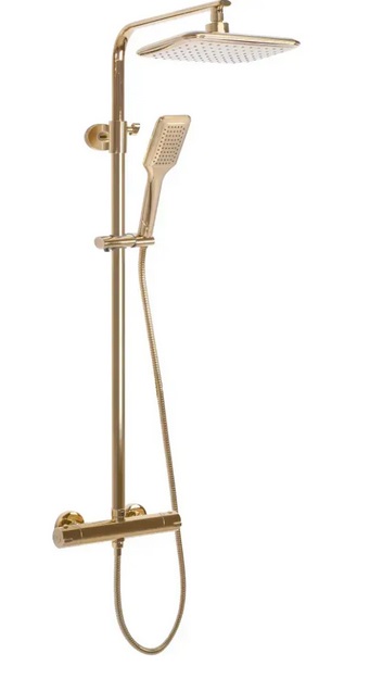 Душевая стойка Rea Tom с термостатом золото REA-P7102