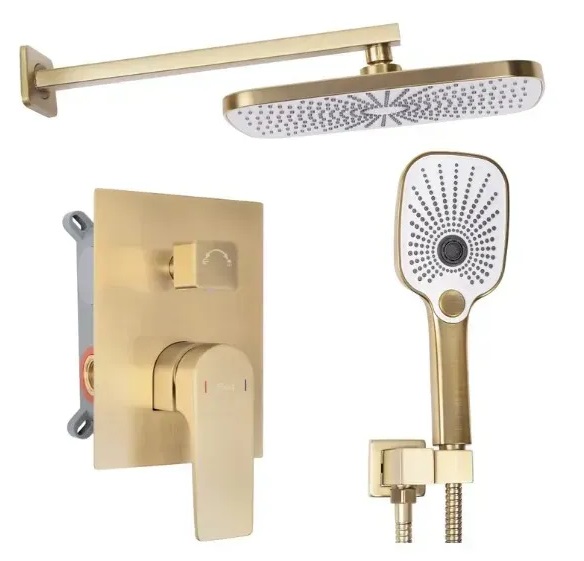 Душевая система скрытого монтажа Rea Moby со смесителем матовое золото REA-P2403
