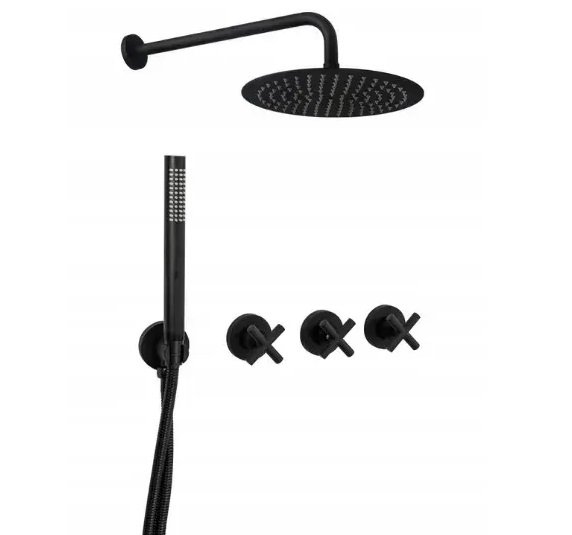 Душевая система скрытого монтажа Rea Exit со смесителем черный REA-P8000