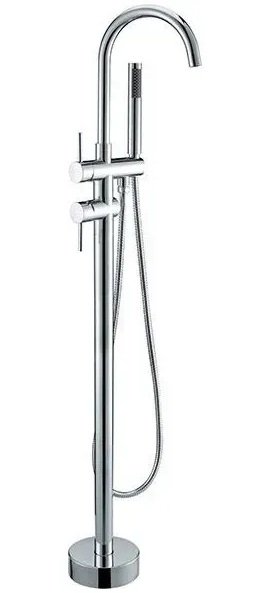 Смеситель для ванной Rea Ortis напольный с душевым гарнитуром хром REA-B1011