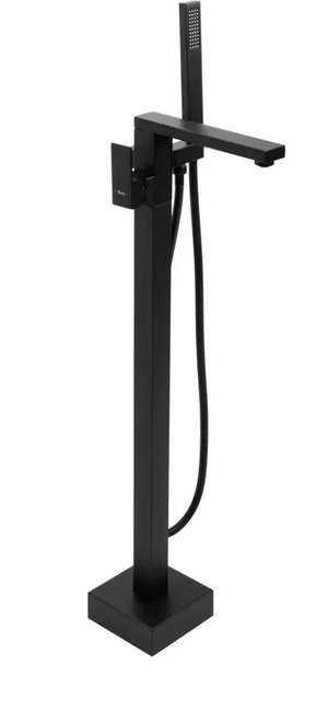 Смеситель для ванной Rea Tery напольный с душевым гарнитуром черный REA-B5304