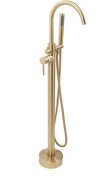 Смеситель для ванной Rea Mono напольный с душевым гарнитуром матовое золото REA-B2716