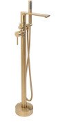 Смеситель для ванной Rea Flores напольный с душевым гарнитуром матовое золото REA-B2713
