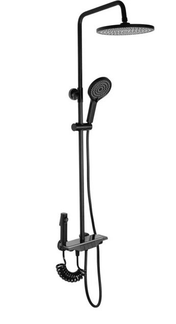 Душова стійка для ванни Rea Savio з термостатом чорний REA-P8410