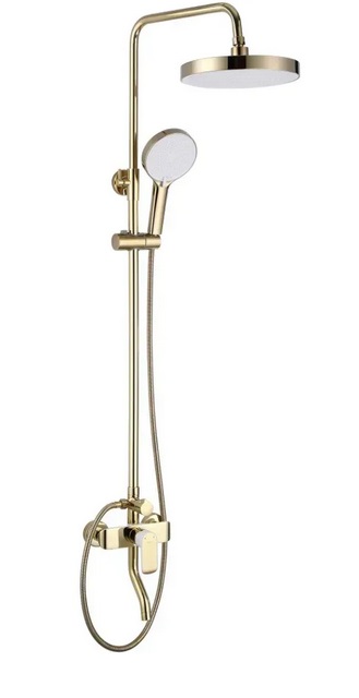 Душова стійка для ванни Rea Bloom із змішувачем золото/білий REA-P9529