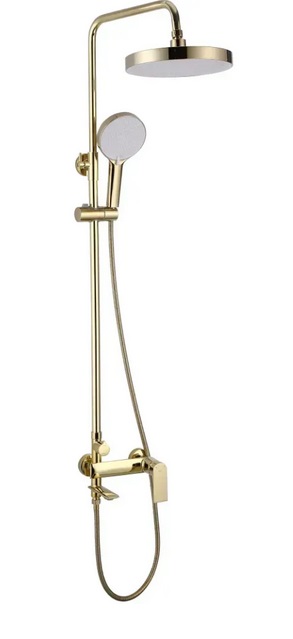 Душова стійка для ванни Rea Veneta із змішувачем золото REA-P7842