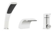 Смеситель на борт ванны Rea Riven однорычажный с душевым гарнитуром хром REA-B0457