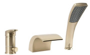 Смеситель на борт ванны Rea Riven однорычажный с душевым гарнитуром матовое золото REA-B0494