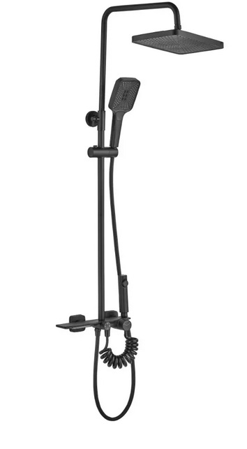 Душова стійка для ванни Rea Helix із змішувачем чорний REA-P6618