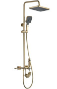 Душова стійка для ванни Rea Helix із змішувачем матове золото REA-P6621