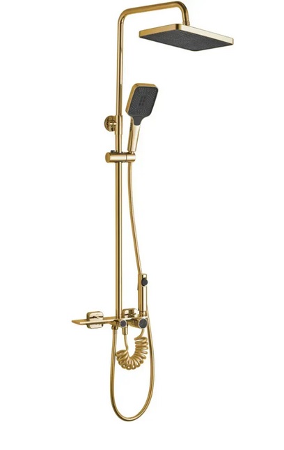 Душова стійка для ванни Rea Helix із змішувачем золото REA-P6619