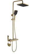 Душевая стойка для ванны Rea Rob с термостатом матовое золото REA-P6623