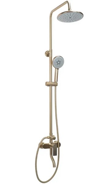 Душевая стойка для ванны Rea Verso со смесителем матовое золото REA-P9146