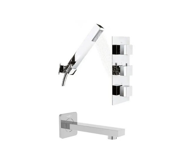 Змішувач для ванної Rea Hyper з душовим гарнітуром хром REA-B2059