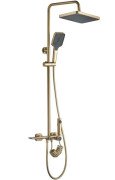 Душевая стойка для ванны Rea Helix со смесителем матовое золото REA-P6621